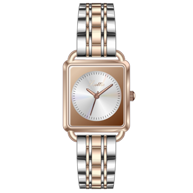 

Scottie Brand 24*26MM Rectangle Dial Grace Girls Watch Quartz Womens Watches Multicolor Choice Stainless Steel Band Goddess Wristwatches, No send watch for shipping