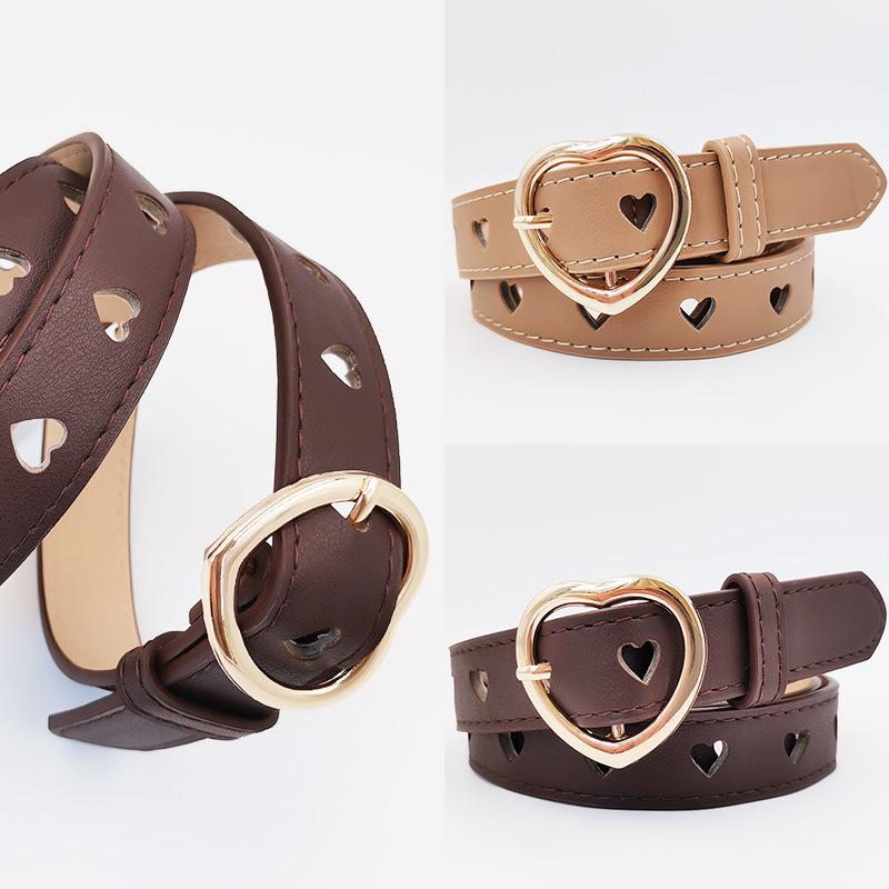 

Belts Love Hollow Out Women's Belt Small Fresh Decorative, Black;brown