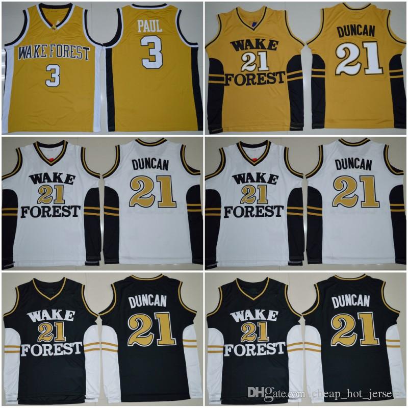 

Wake Forest Demon Deacons College Basketball Jerseys Tim 21 Duncan Chris 3 Paul Shirts Cheap University Stitched Basketball''nba''Jerseys, As