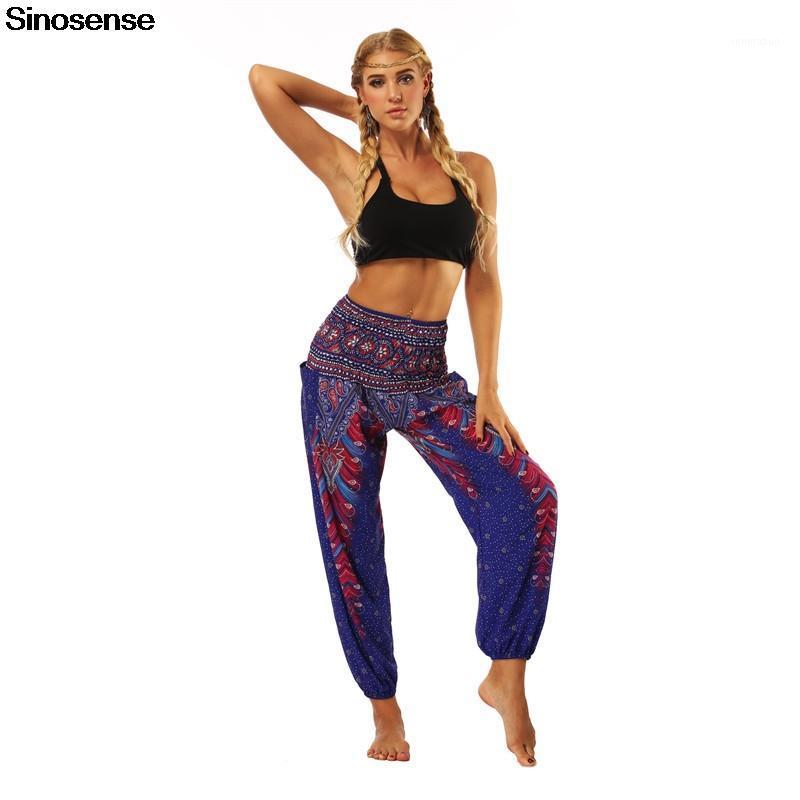 

Women Sporty Dance Harem Pants 2021 Print Vintage Loose Trousers Elastic High Waist Hippie Boho Casual Long Women's & Capris, Black;white
