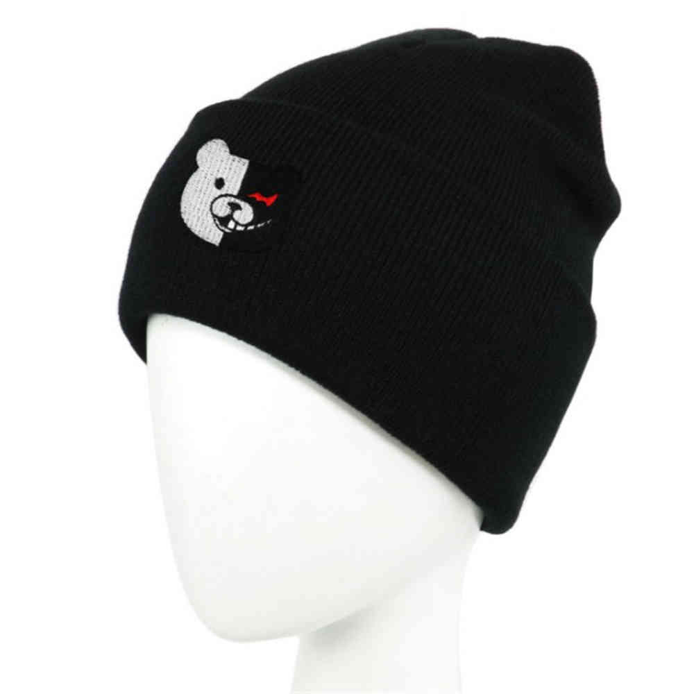 

hat Anime Danganronpa Monokuma Bear Hats Fashion Women Men Knitted Beanies Skullies Hat Fall Casual Bonnet Gorro