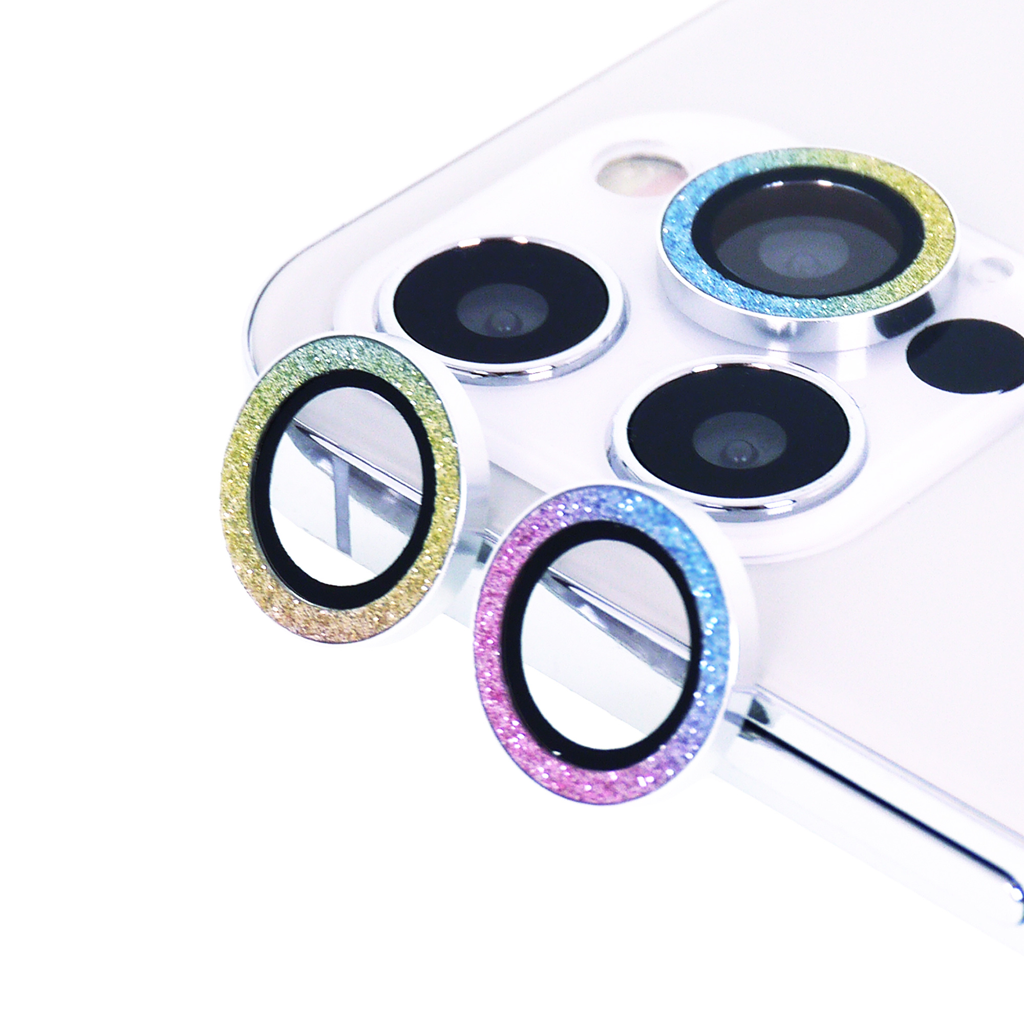 

Camera Lens Protector for iPhone 12 Pro/12 Pro Max, Diamond Glitter Ring Cover Circle Anti-Scratch Tempered Glass Women 2020, Silver