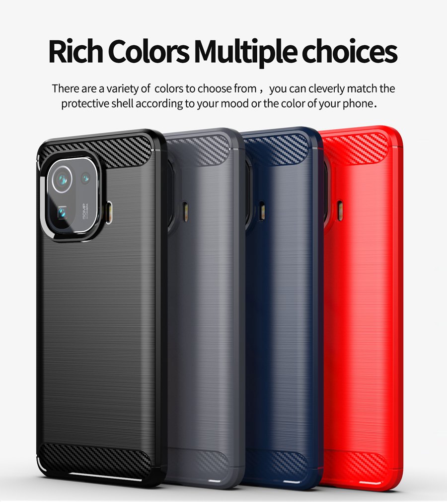 

Carbon Fiber Cases For Xiaomi 11 Ultra Case Soft TPU Mi 11 Lite Gel Skin Silicon Xiaomi 11 Pro Cover