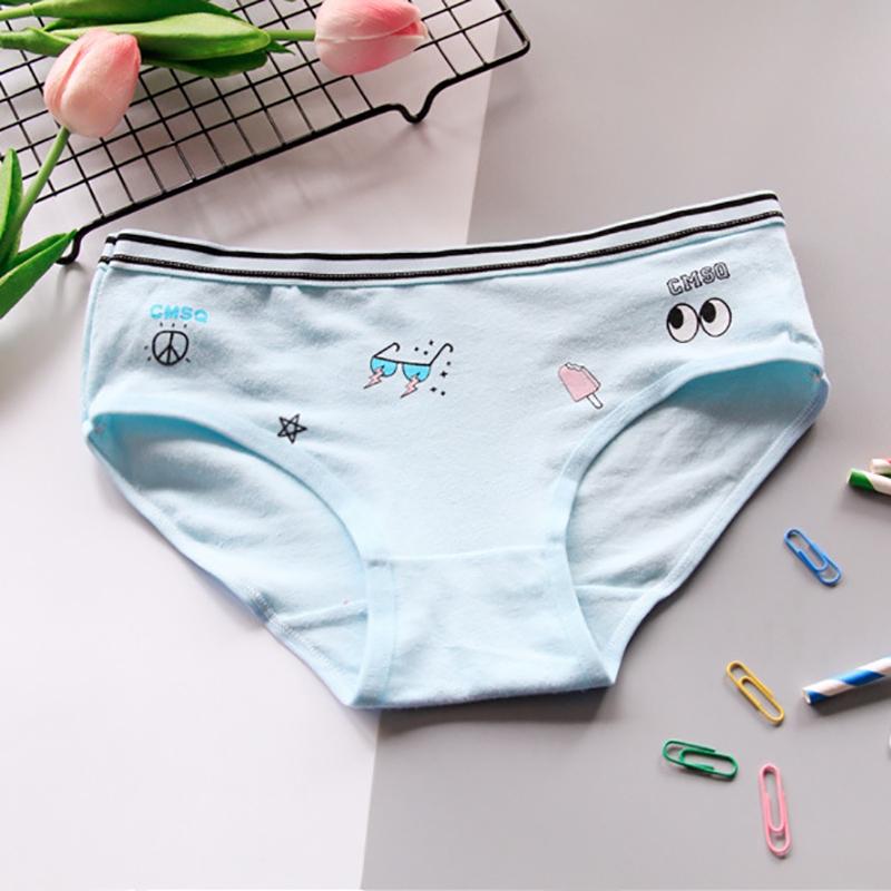 

Panties Underwear Femme Sexy Cartoon Print Mid Waist Cotton Comfortable Women Pants Brief Lingerie Intimate
