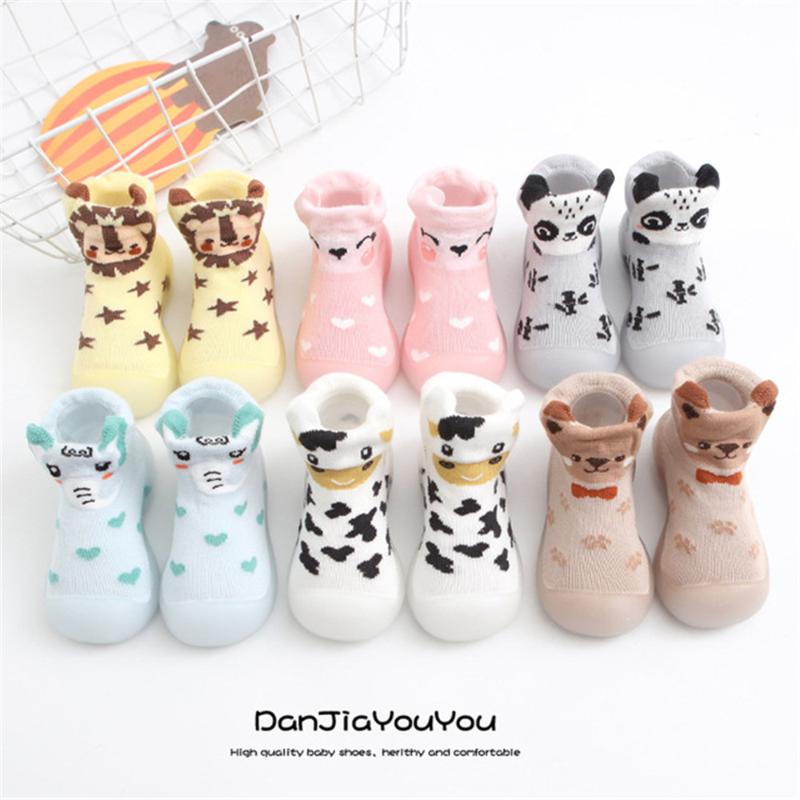 

First Walkers Unisex Baby Shoes Toddler Walker Boys Girls Kids Soft Rubber Sole Knit Booties Anti-slip Shoe For Born