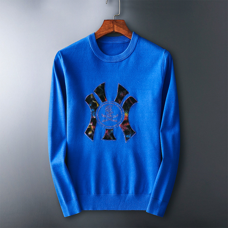 

sweaters fashion knit men's sweater autumn and winter heavy ted ny round neck bottom coat european woolen, White;black