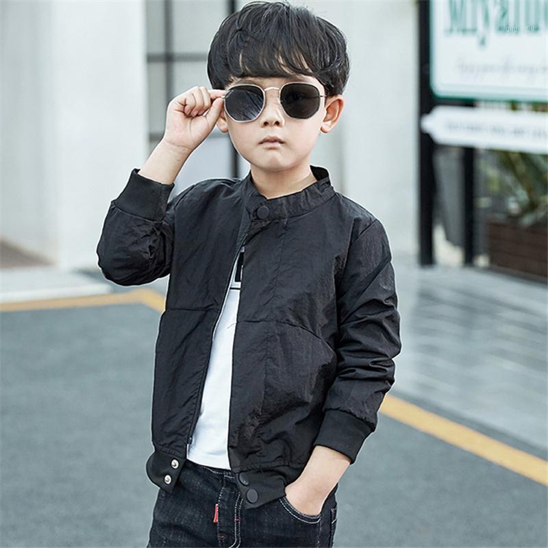 

Jackets Boys Spring And Autumn Boy Coat 2021 Solid ColorJackets Casual Thin Outerwear Zipper Long Sleeve Children Clothing, Blue;gray