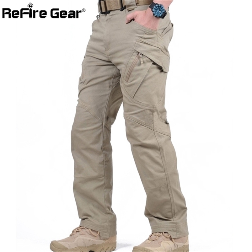 

IX9 City Tactical Cargo Pants Men Combat SWAT Army Military Pants Cotton Many Pockets Stretch Flexible Man Casual Trousers  211110, Blue