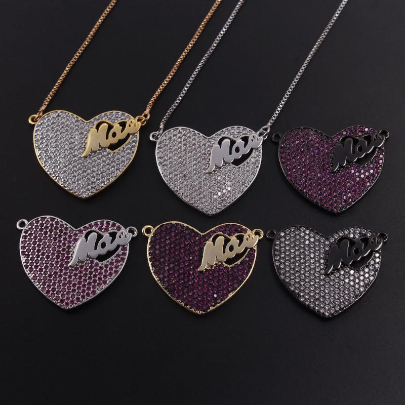 Pendant Necklaces MHS.SUN Trendy Women Necklace With Zircon Luxury Love Heart Charm CZ Chain Birthday Gift-image-708540752