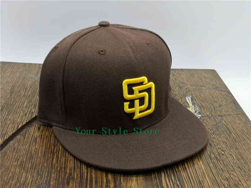 

New 2021 San Diego Fitted Hats Cool Baseball Caps Adult Letter SD Hip Hop Fitted Cap Men Women Full Closed Gorra H0105, Ls-01