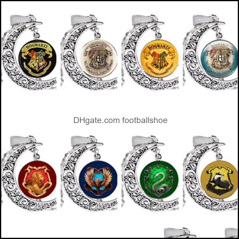 

Pendant Necklaces & Pendants Jewelry Vintage Hogwarts Glass Cabochon Necklace Moon Time Gem For Women Men Kids Gift 5922 Drop Delivery 2021