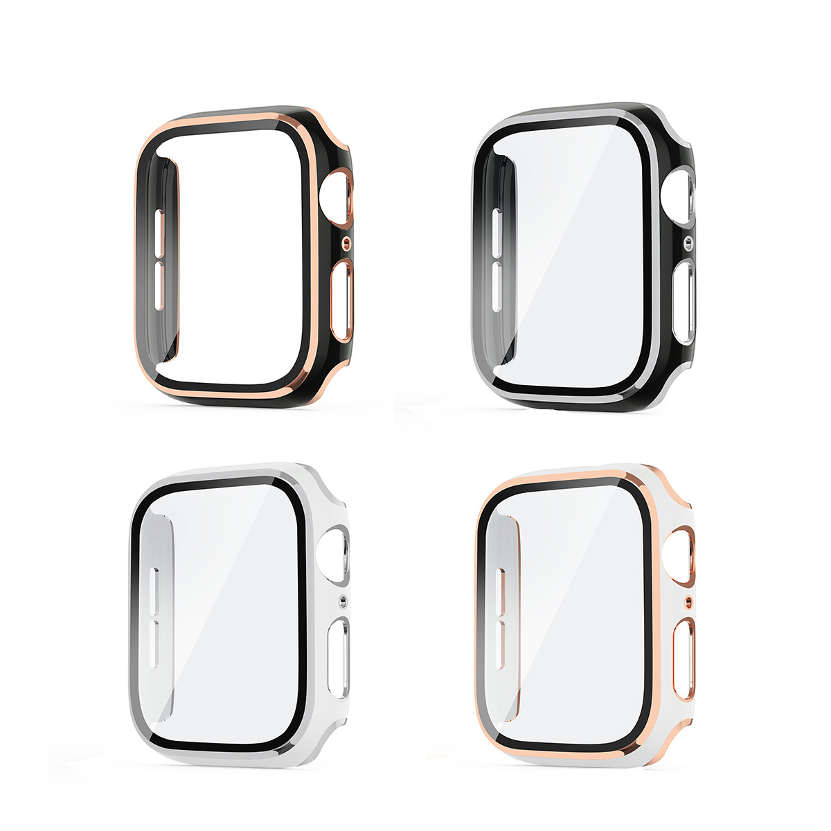 

For Apple Watch Series 6 5 4 3 2 1 SE iwatch 38mm/42mm/40mm/44mm Slim Hard PC Tempered Glass Full Screen Protector Protect Case Cover