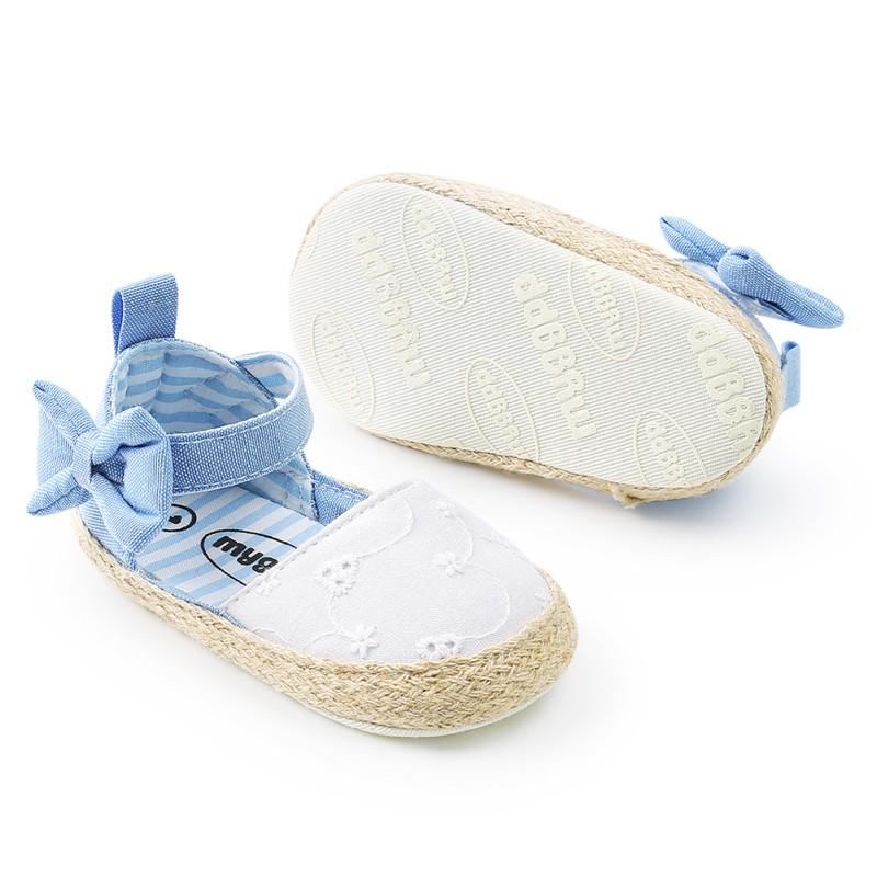 

First Walkers Summer Toddler Born Baby Girls Cotton Bow Soft Crib Shoes Size 0-18 Months