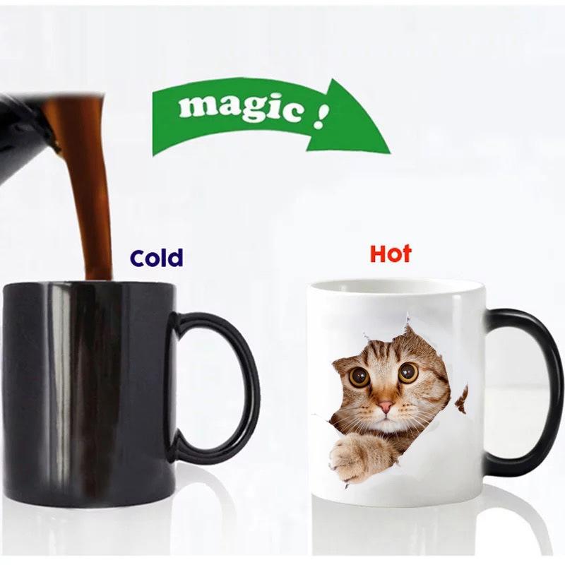 

Mugs 350ml Cute Cat Mug Coffee Cup Color Changing Magic Home Tea Breakfast To Send Friends Personalized Gift