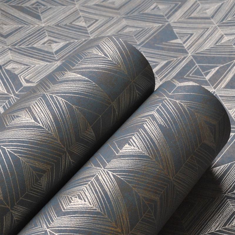 

Wallpapers Gold Navy Blue Dark Geometric Quartz Wallpaper Luxury Metallic Copper Trellis Wall Paper Bedroom Living Room Background Decor, Zs00204