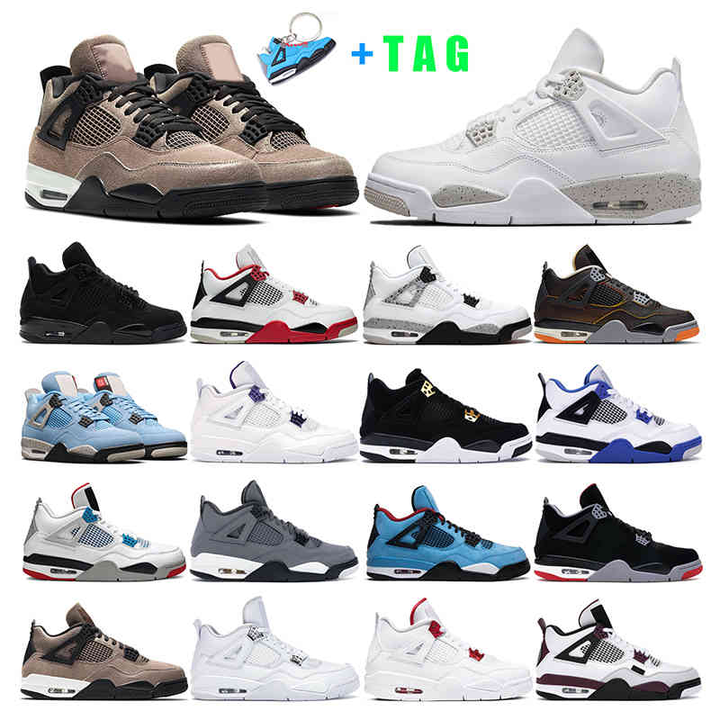 

basketball shoes 4s jumpman 4 mens women white oreo university bule black cat fired red Cactus Jack sports sneakers trainer, 14 motorsports