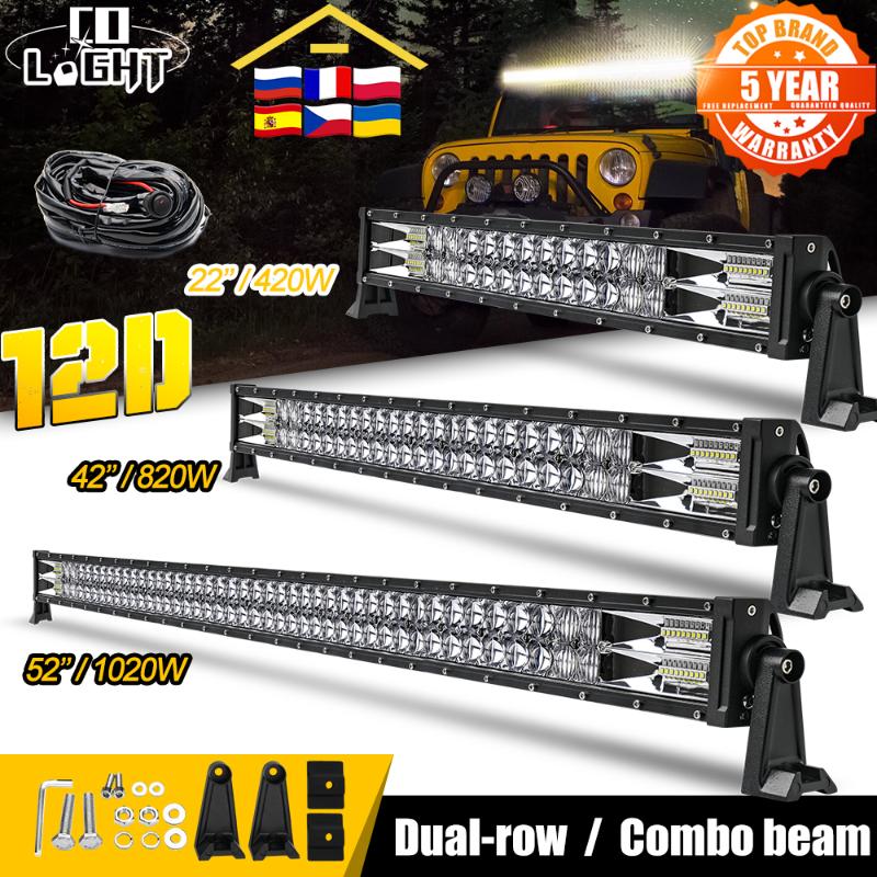 

Working Light CO 22" 32" 42" 52" 2-Row Offorad Led Bar 12D 420W 620W 820W 1020W Combo 4x4 12V 24V For Boat ATV SUV Tractor