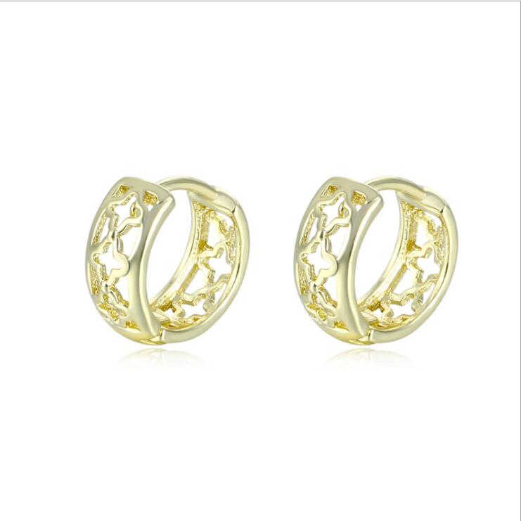 

women's Hollow flower 18k gold plated Ear Cuff earrings DYMFE091 fashion style gift fit women DIY jewelry earring