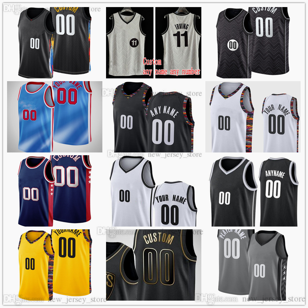 

Custom Printed 75th Basketball Jerseys Top Quality 2022 City Blue Yellow Black White Gray Jersey. Message Any number and name on order