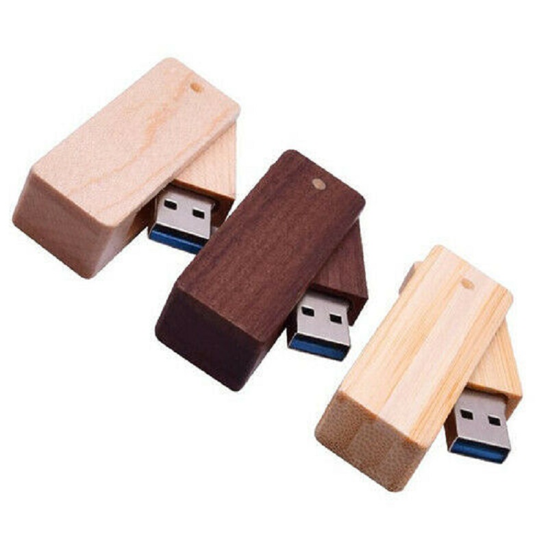 

Custom LOGO Wooden Swivel Stick USB 2.0 memory flash pen drives 64G 128G 32G 8G 16G 1G