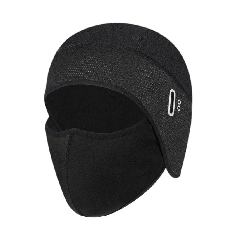 

Cycling Caps & Masks Skull Cap Running Beanie With Face Cover Thermal Fleece Helmet Liner For Men Women Windproof Winter Hat Ru, Black
