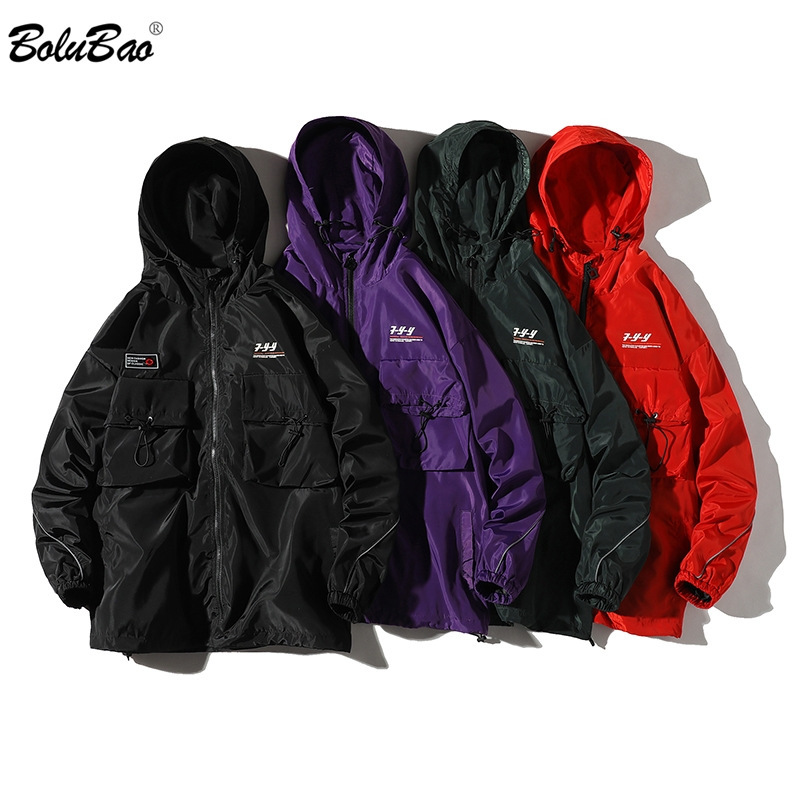 

BOLUBAO Brand Men Fashion Jackets Spring Autumn Men' Hooded Jackets Letter Print Casual Male High Street Hooded Jacket Coats 210518, Black