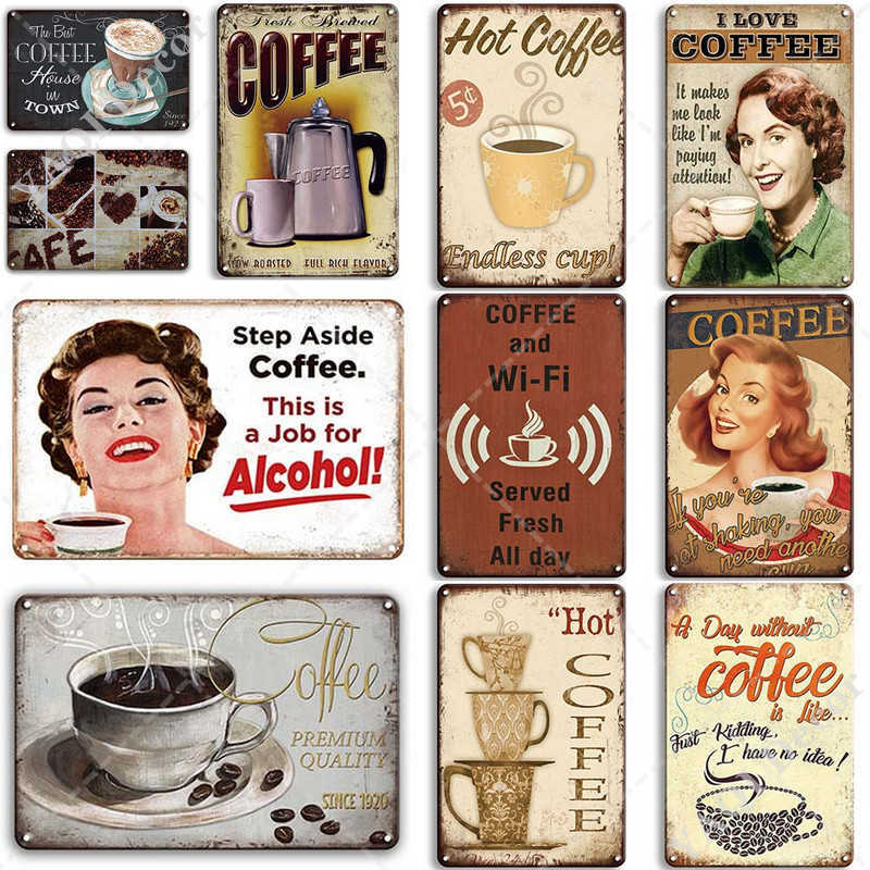 

Vintage Tin Sign Decorative Plaque Plate for Kitchen Living Room Coffee Bar Cafe Retro Metal Postersa
