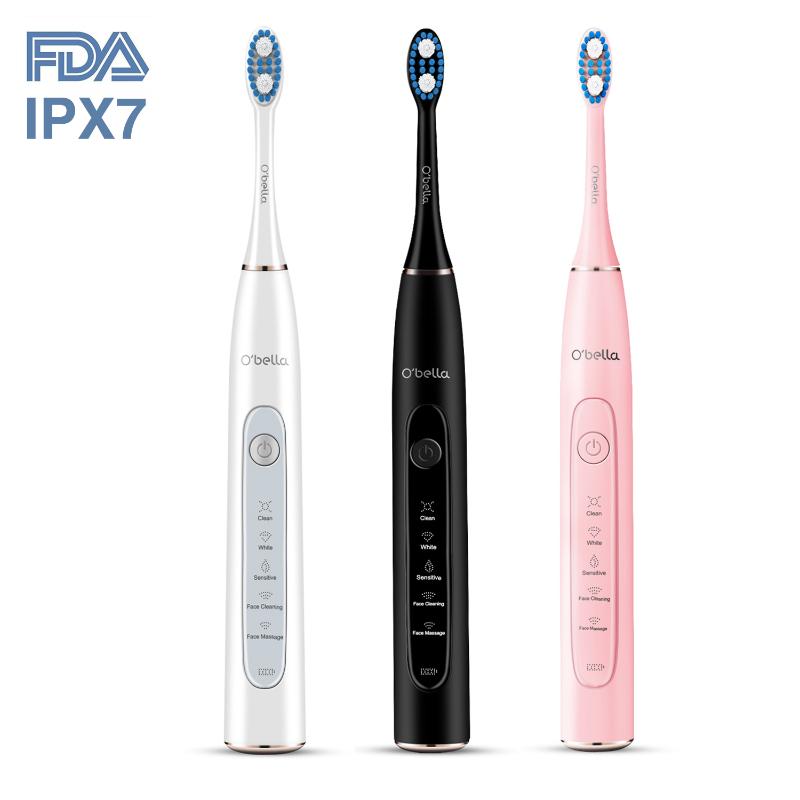 

Smart Electric Toothbrush O'bella T10 USB Rechargeable Sonic Electrric Upgraded Ultrasonic Face Brush
