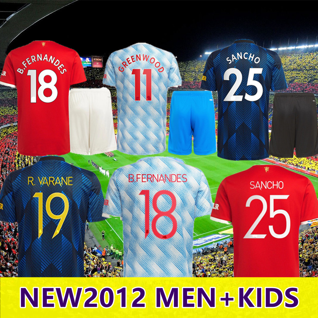 

Manchester soccer jersey 2021 2022 SANCHO UNITED POGBA CAVANI MARTIAL UTD VAN DE BEEK B. FERNANDES RASHFORD LINGARD GREENWOOD football shirt 21 22 man + kids kit 999, 21/22 kids home