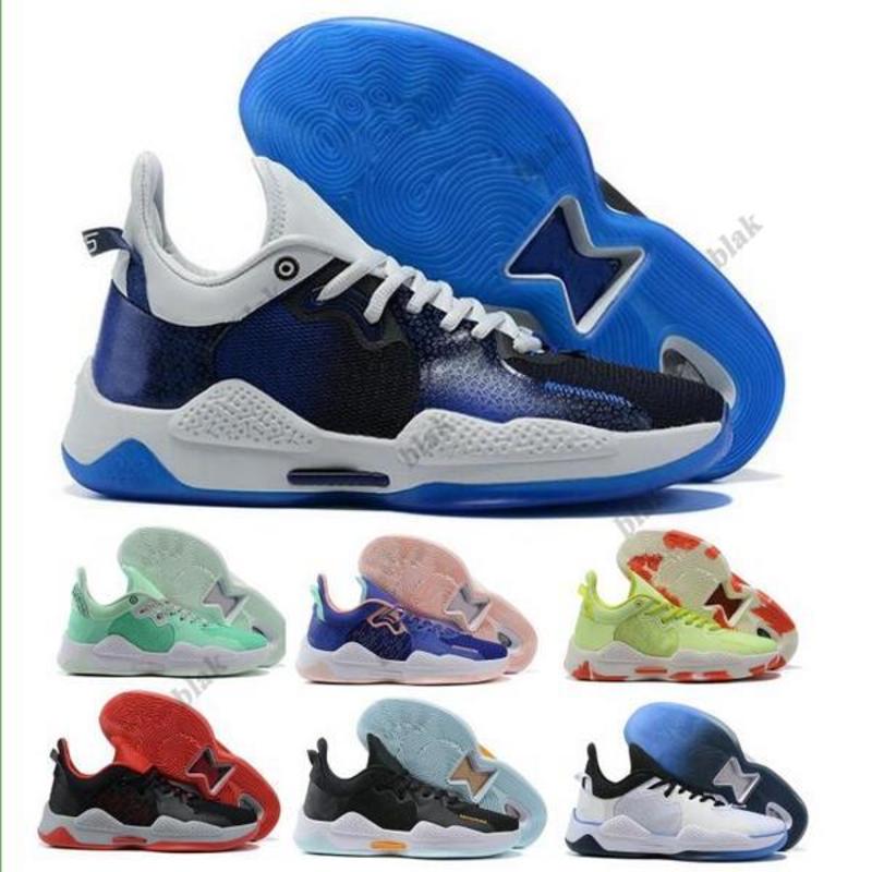 

PG 5 Paul George Basketball Shoes Sneaker Men PG5 Racer Blue LA Drip USA Playstation White Play for the Future Platinum Tint Baskets Trainer