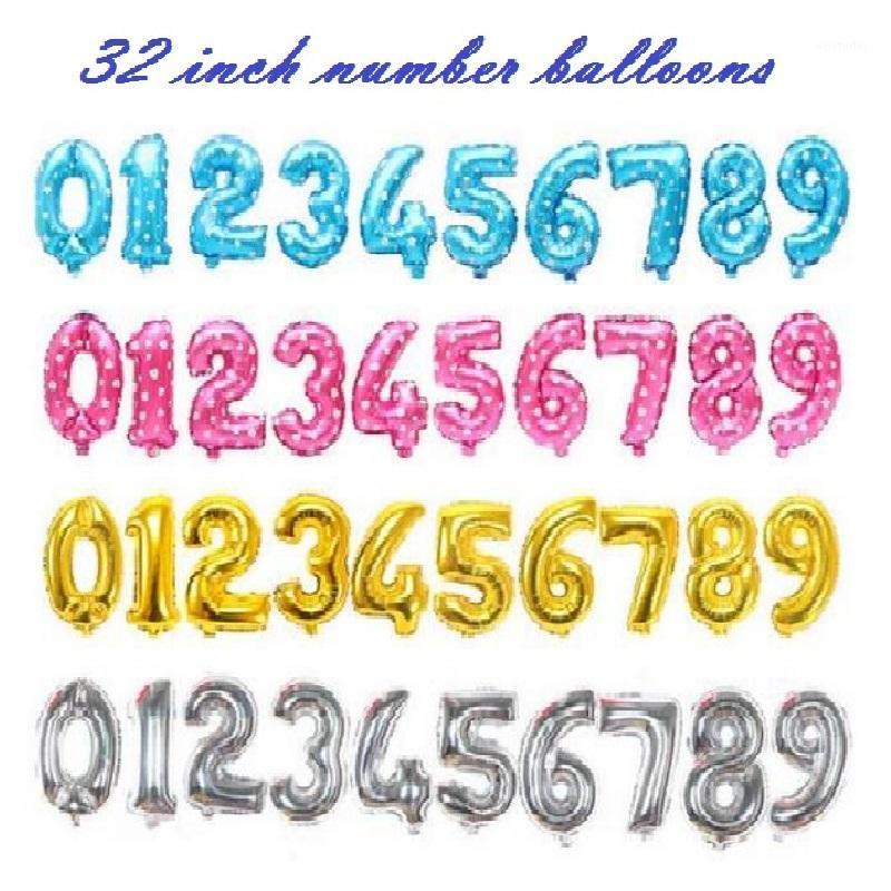

Party Decoration 32 Inch Number Balloons Wedding Birthday Christmas Year Aluminum Foil DIY Balloon Gold Silver Pink Blue 0-9