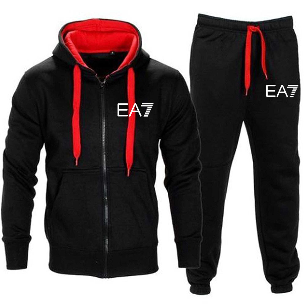 

2021 Men's Fall/Winter Sportswear Hoodie + Pants Harajuku Sports Suit Running Sportswear Suit Printed Sports Shirt Top Pants Suit