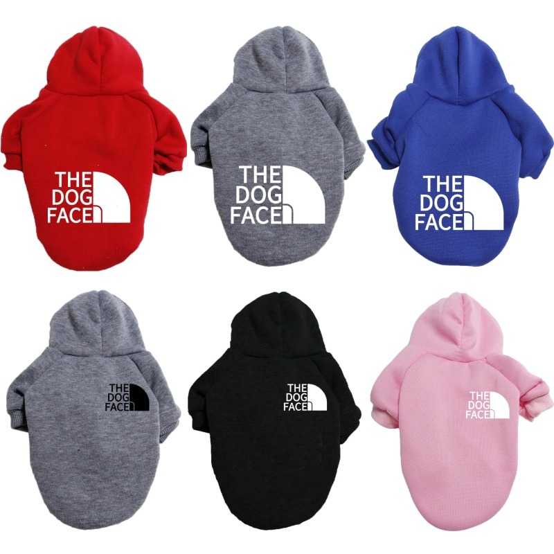 

20 Color Wholesale Designer Pet Clothes Sweater Dog Apparel Four Seasons Small and Medium Dogs Hoodie The Doggy Face Labrador French Bulldog Jacket Clothing A146, As follows