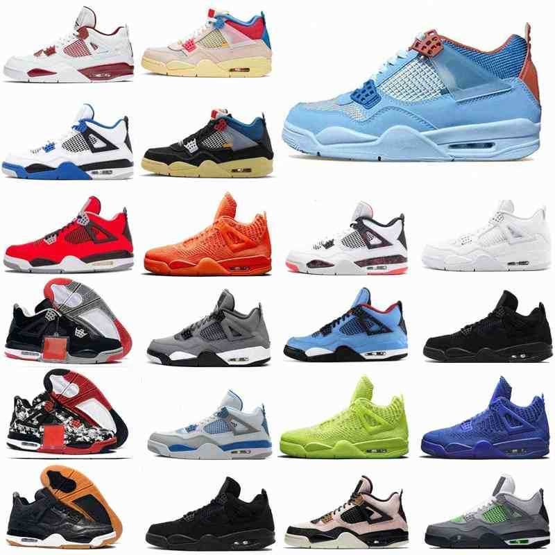 

2021 Cream Sail Paris Union Basketball Shoes 4 4s Black Cat Men Women Jumpman Bred What The Cacutus Jack Purple Metallic Sports Sneake 6Kzu#, 33
