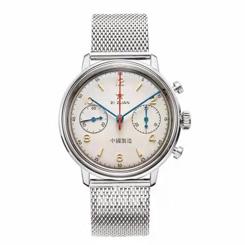 

Wristwatches Retro Military Watch 1963 Quartz Aviation Flight Men Wristwatch Personality Tough Guy 42mm Dial Chronograph Fan, 1963 pilot watch-c