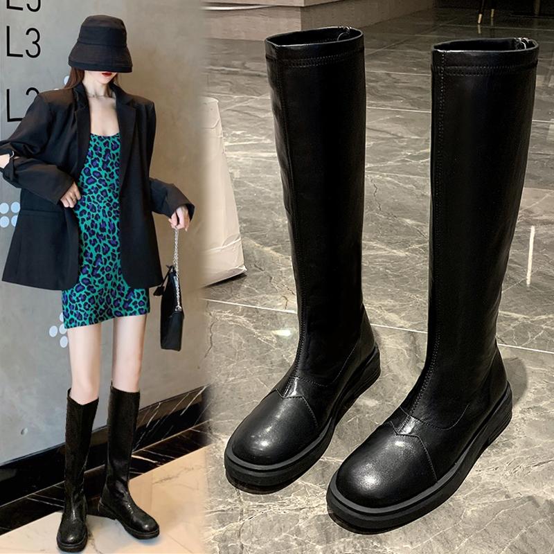 

Boots 2021 But Knee-high British Style Long Female Knight 2326, Black