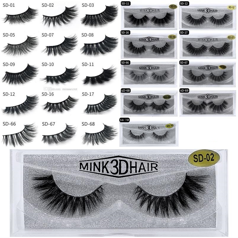 

3D Mink Eyelashes Eyelash makeup False Soft Natural Thick Fake Lashes Extension Beauty Tools 20 styles DHL Free