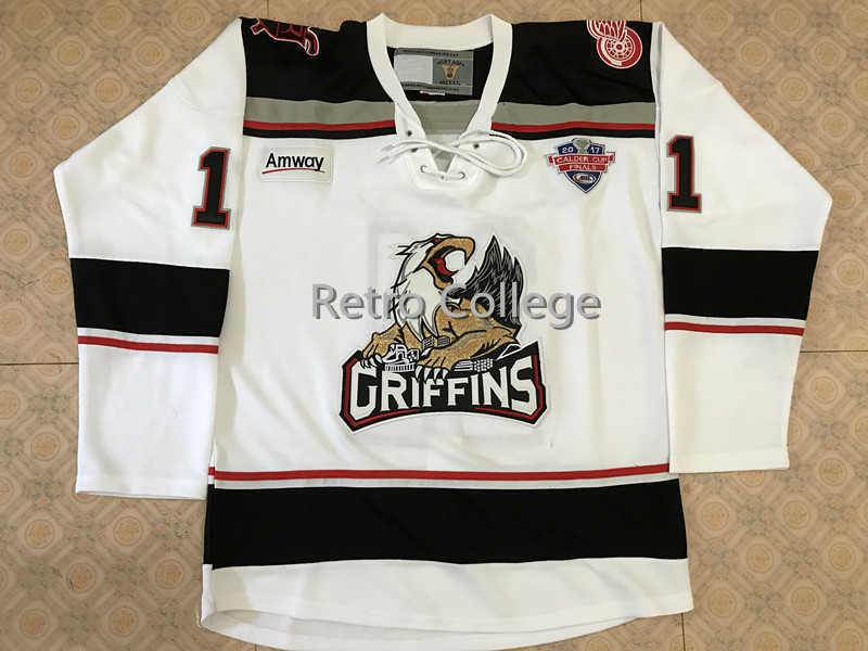 

#11 DANIEL CLEARY Grand Rapids Griffins White Men's Hockey Jersey Embroidery Stitched Customize any number and name Jerseys
