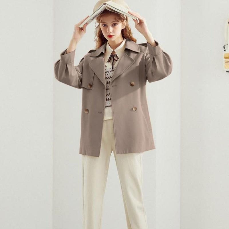 

Women's Trench Coats Fashion Oversized Coat Female Casual Loose Double-Breasted Windbreaker Spring Autumn Ladies Outerwear S-3XL Size, Black