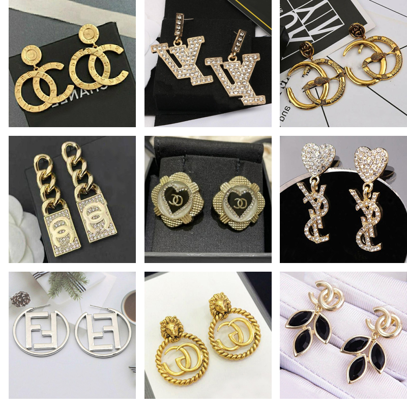 

Designers Brand 18K Gold Plated Earrings Ear Stud Round Crystal Party Women Temperament Double Earring Wedding Jewelry Retro Style ER0341-360