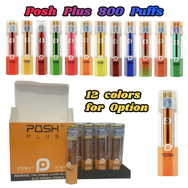 

POSH PLUS Disposable Device bar E-cigarettes Pen 280mAh 2.0ml 500Puffs Pre-filled Kit Empty Vape Pods Cartridges Starter Kits Portable Vapor