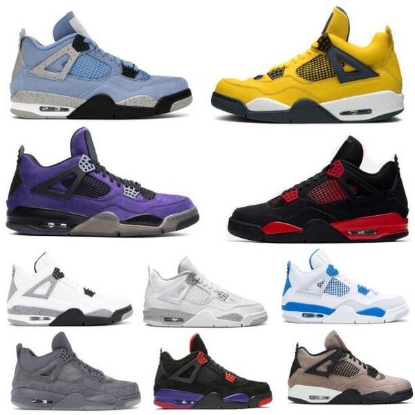

Jumpman 4 4s Basketball Shoes Oreo University Blue Fire Red Thunder Starfish Black Cat Neon Raptors White Cement 2021 Men Women Flight Sneakers