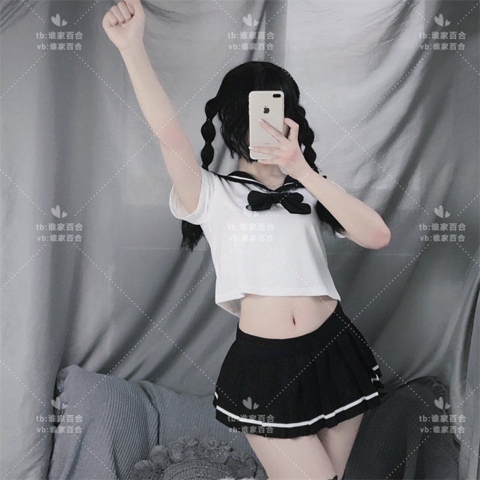 

Japanese Anime Student Uniform Kawaii Sailor Moon Costume Transparent Short Sleeve Tops and Miniskirt Underwear Lolita Sleepwear, Red