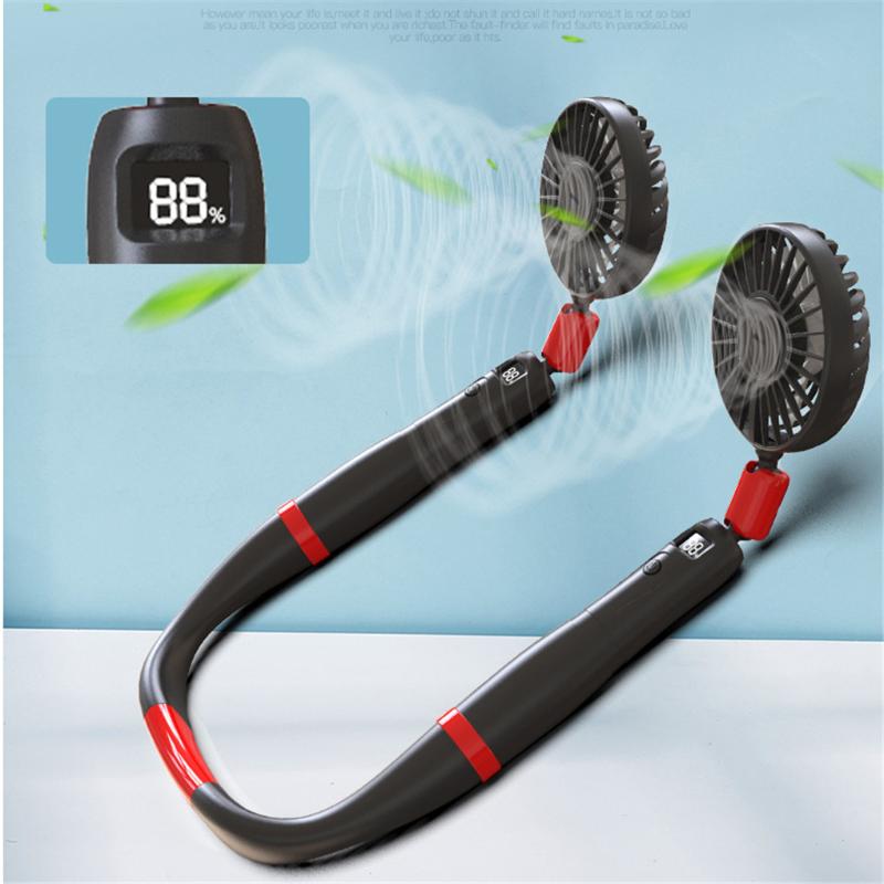 

Electric Fans Foldabe LCD Digital Air Cooler Cooling Fan Rechargeable Neck Hanging Mini Usb Portable Summer Ventilador Portatil Abanicos