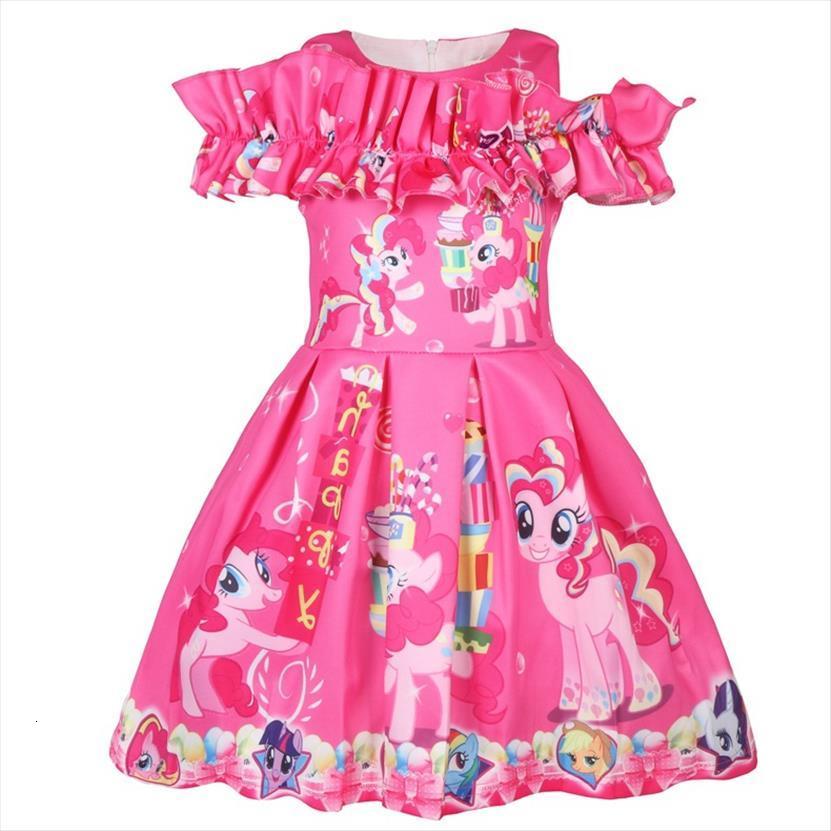 

My Little Girls Sleeveless Pony Girl Dress Spring Summer Cotton Halloween Flowers For Kids Elegant, Red;yellow