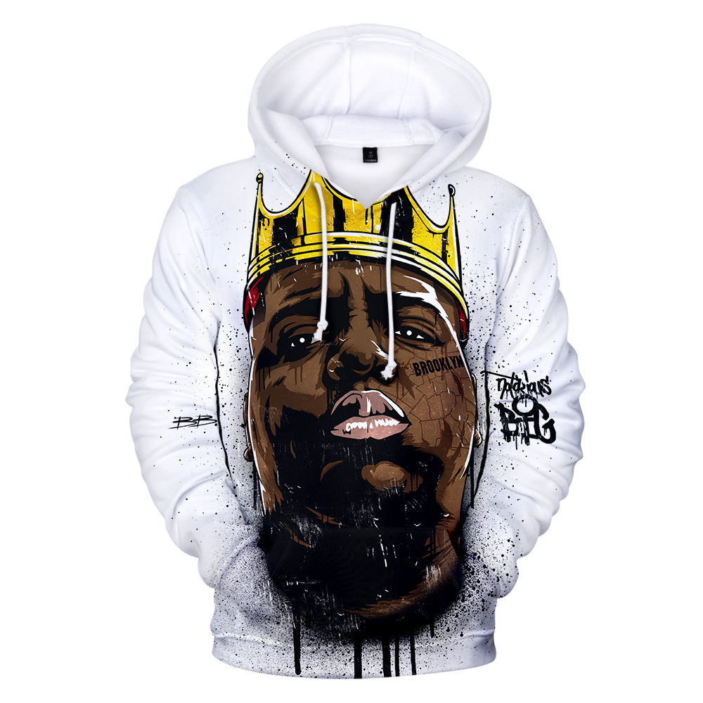 

Notorious B.I.G. Hoodies Sweatshirts Men 3D Print Harajuku Biggie Smalls Rapper Hip Hop Hoodie Casual Male Hoodies Sweatshirts, 001