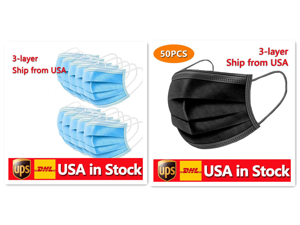 

in Stock Black Disposable Face Masks 3-Layer Protection Sanitary Outdoor Mask with Earloop Mouth