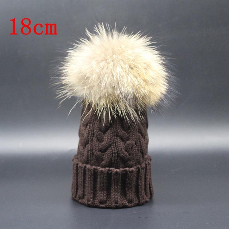 

Beanie/Skull Caps Winter Super Big Size Pom Fur 18cm Genuine Raccoon Hat Multi Color Knitted Exported Twisted Beanies Unisex Warm, Blue;gray