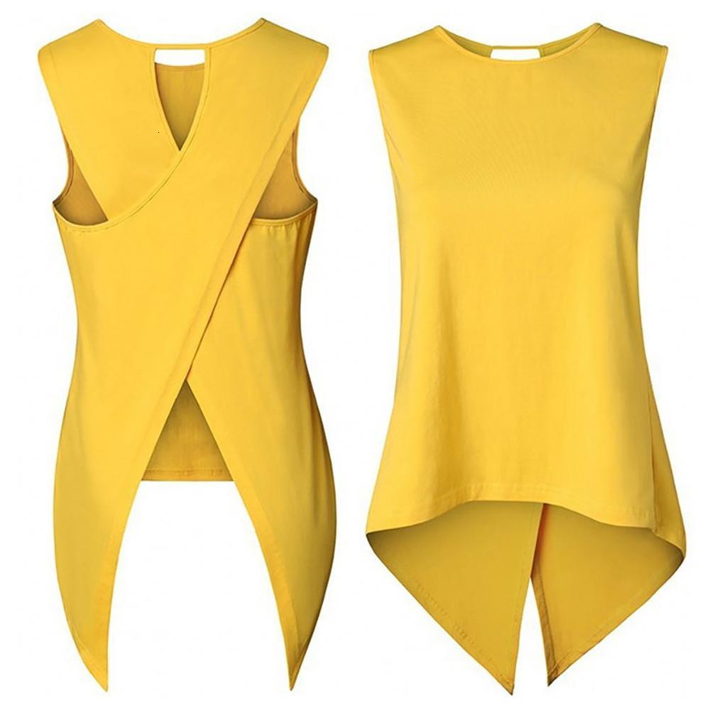 

tanks Hot Clothing Tops Summer Sexy Women Back Cross Uncommon Effects Color Mouwlless Yellow Slim Tank Top Vest, White