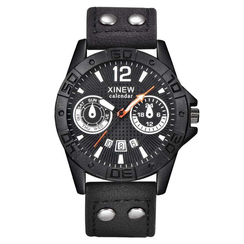 

Wristwatches 2021 Luxury Men's Watch Military Quartz Watches Leather Strap Sport Analog Date Wristwatch Reloj Hombre Erkek Kol Saati, Coffee